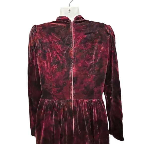 Vintage 1960s Origin Formal Cocktail Velour Maxi Dress Size 12 - Picture 2 of 7